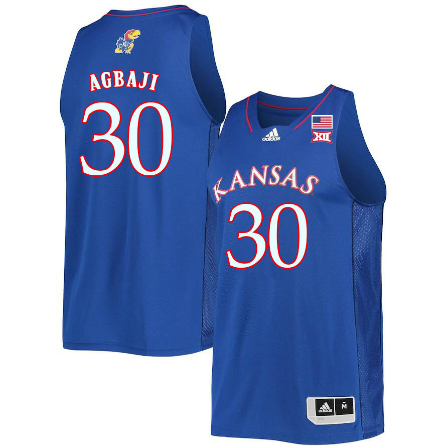 Men #30 Ochai Agbaji Kansas Jayhawks College Basketball Jerseys Sale-Royal